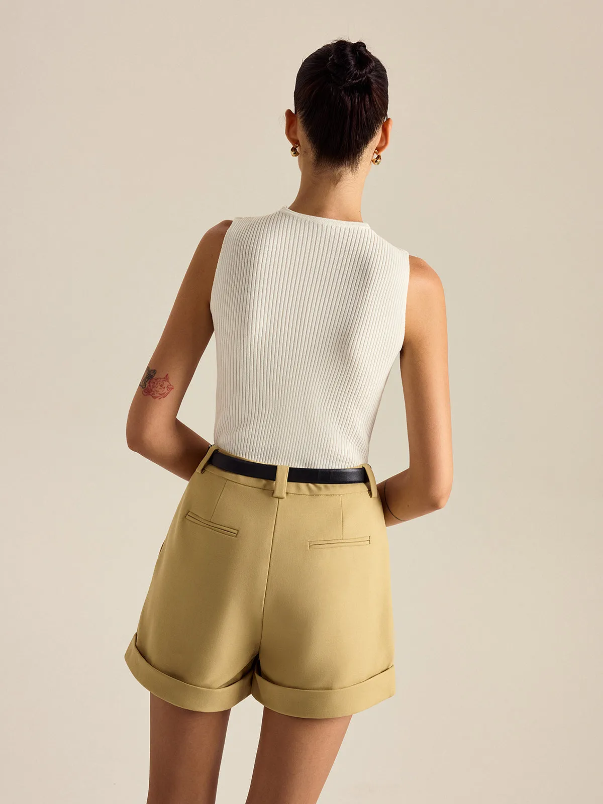 Ribbed Knit Crisscross Tank Top sold by COMMENSE product image thumbnail 5