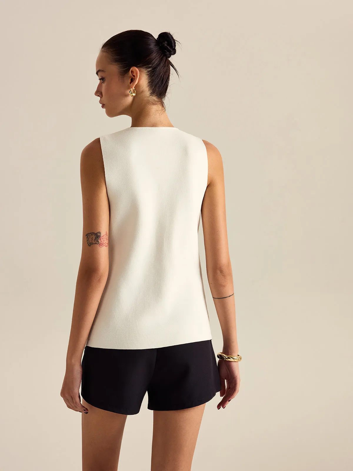 Metal Decor Sleeveless Vest sold by COMMENSE product image thumbnail 3