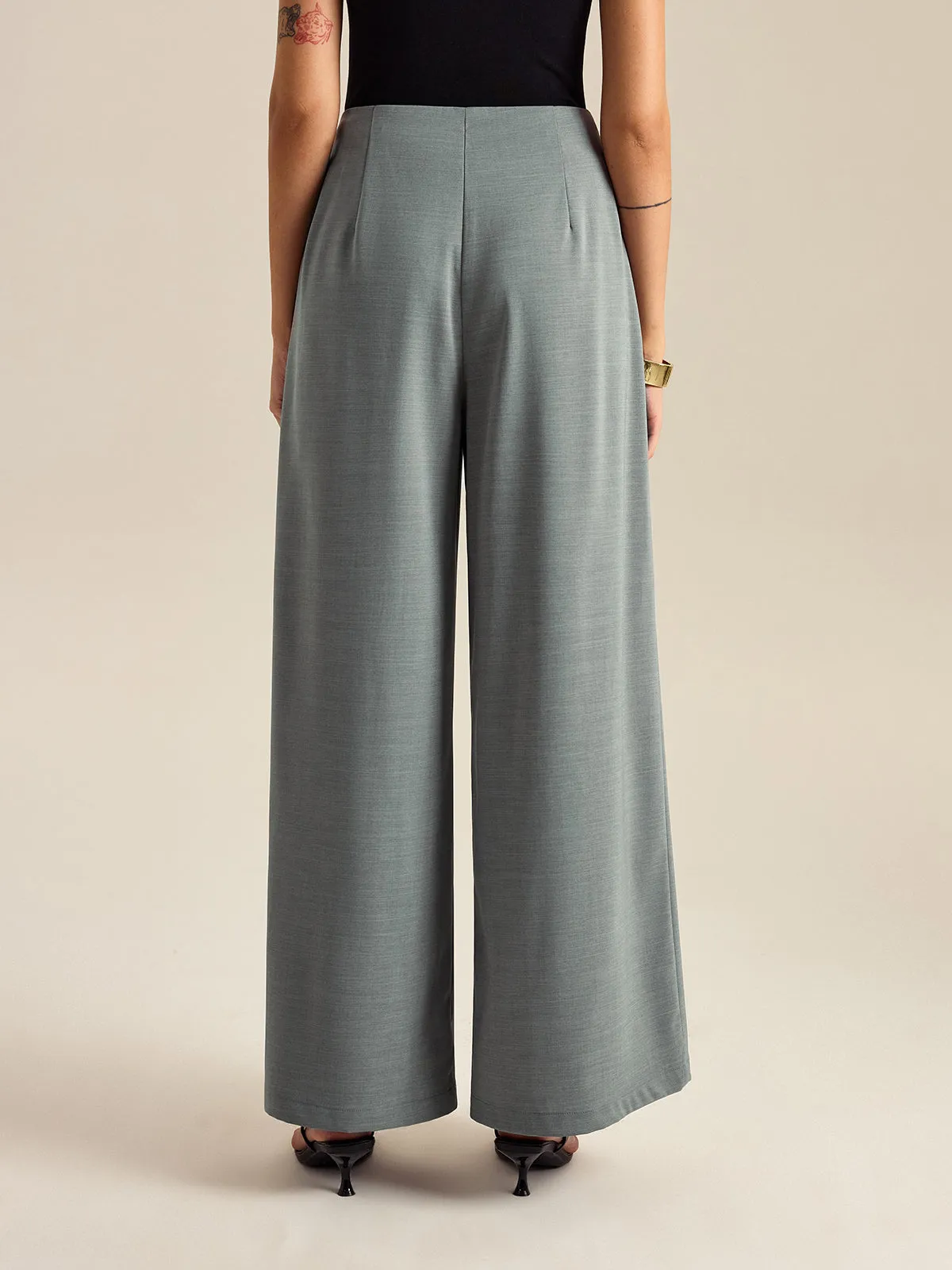 Pleated Wide-Leg Pants sold by COMMENSE product image thumbnail 3