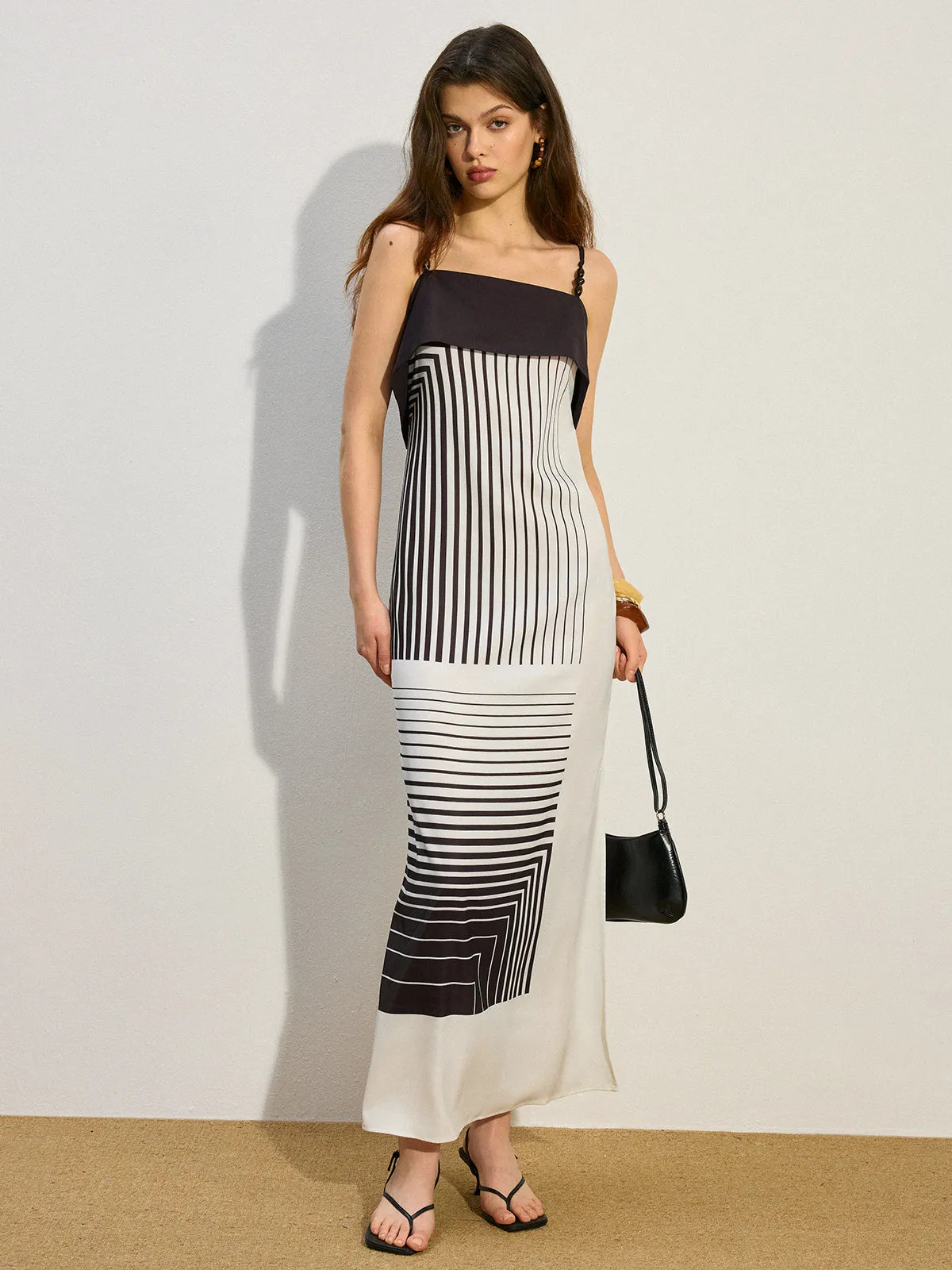 Striped Maxi Dress with Side Slit sold by COMMENSE product image thumbnail 3