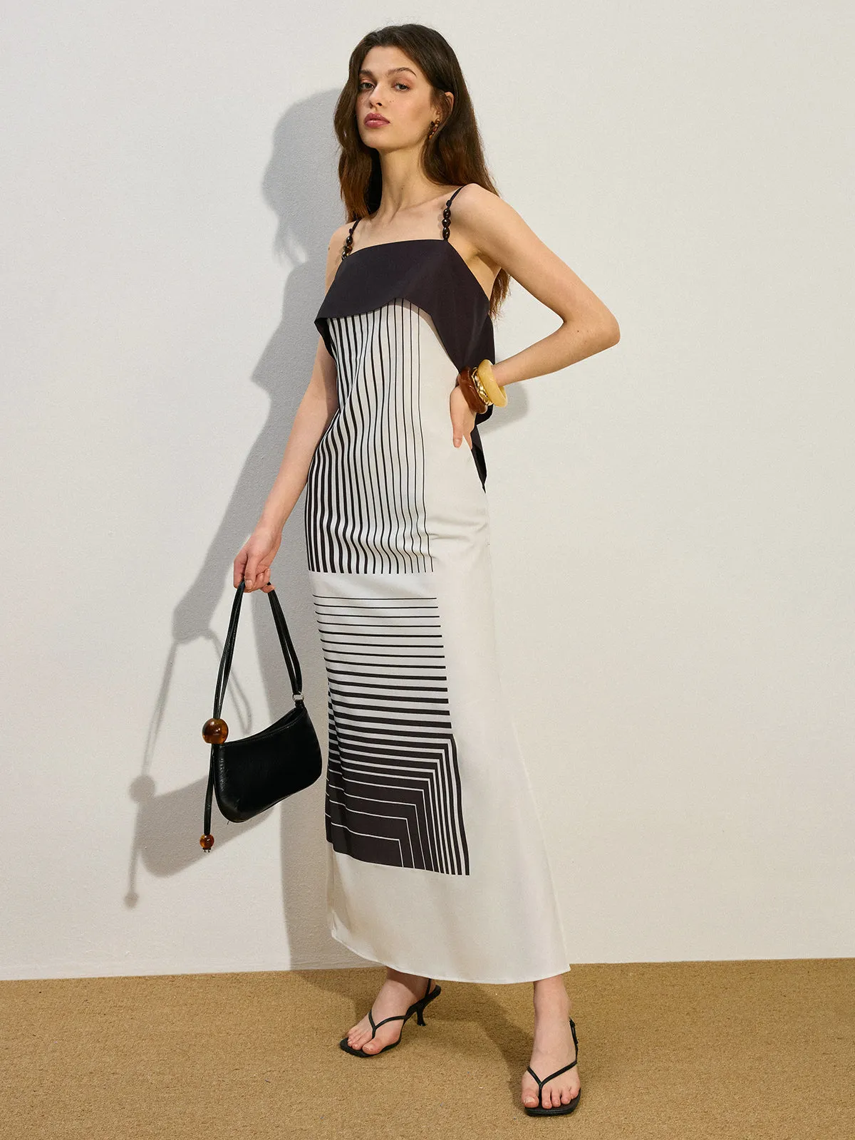 Striped Maxi Dress with Side Slit sold by COMMENSE product image thumbnail 4