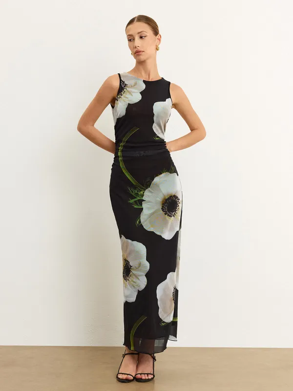 Sheer Floral Print Maxi Dress sold by COMMENSE