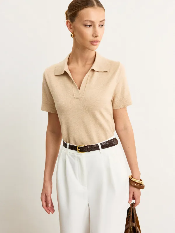 Knit Polo Top sold by COMMENSE