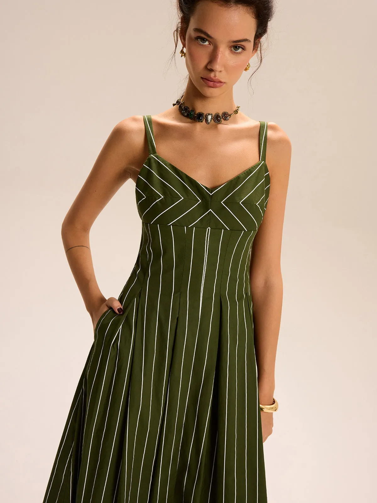 Striped Maxi Dress sold by COMMENSE product image thumbnail 5