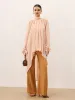 Ruffled Oversized Semi-Sheer Chiffon Blouse sold by COMMENSE
