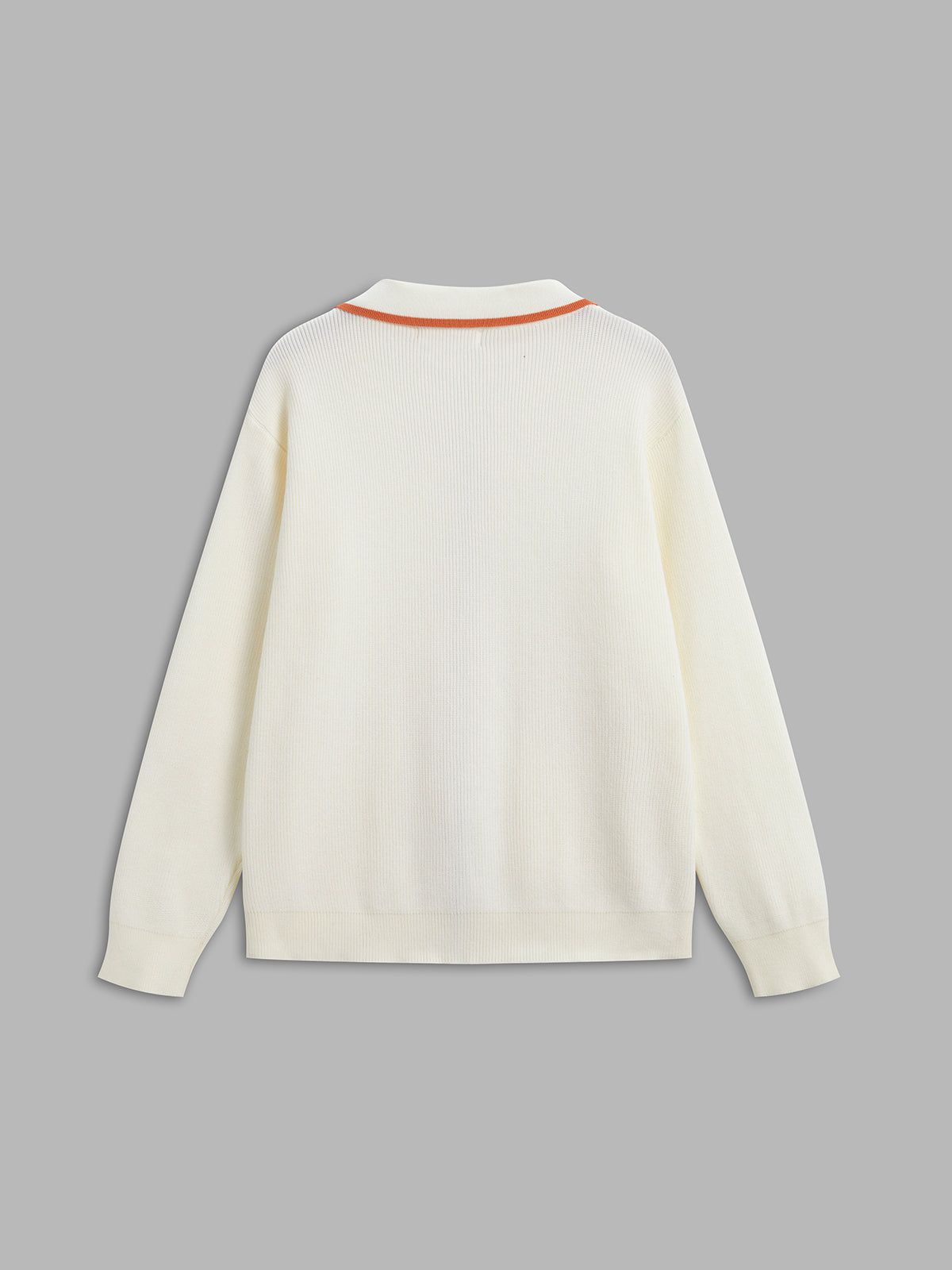 Contrast Binding Collared Cardigan sold by COMMENSE product image thumbnail 2