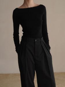 Long Sleeve Off Shoulder Elegant Knit Top sold by COMMENSE