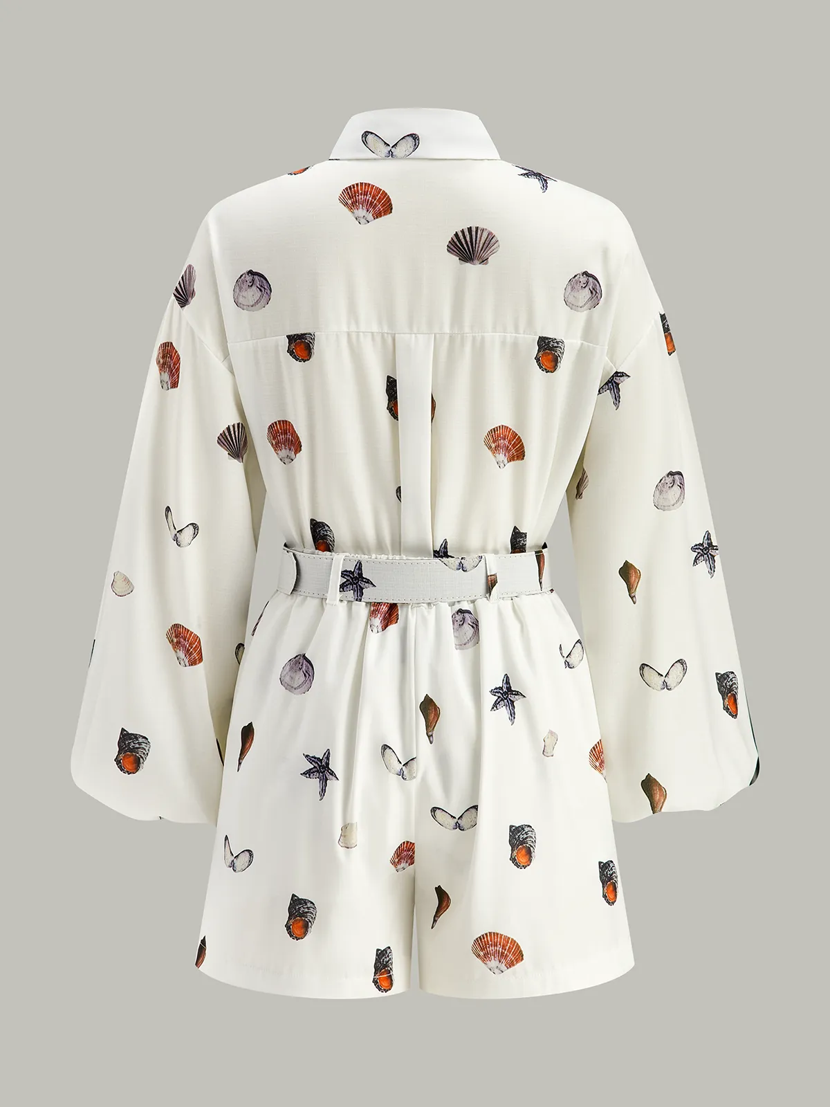 Belted Seashell Print Romper sold by COMMENSE product image thumbnail 2