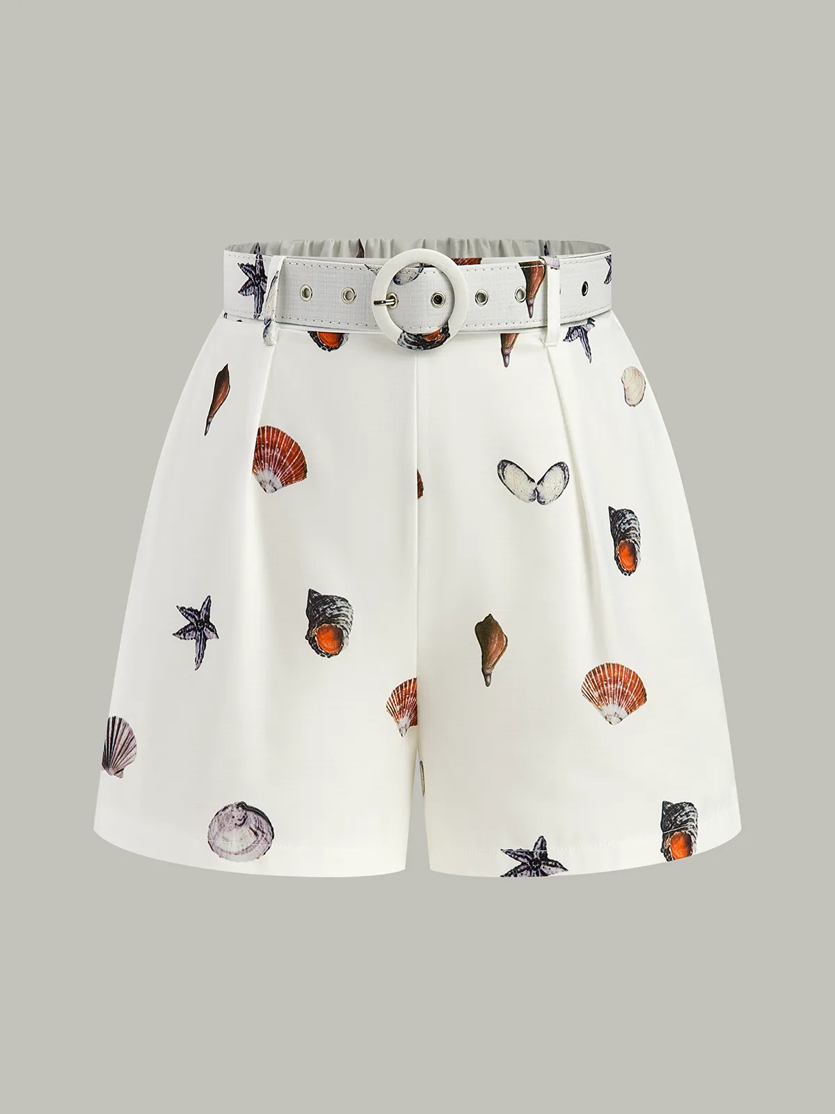 Belted Seashell Print Romper sold by COMMENSE product image thumbnail 4