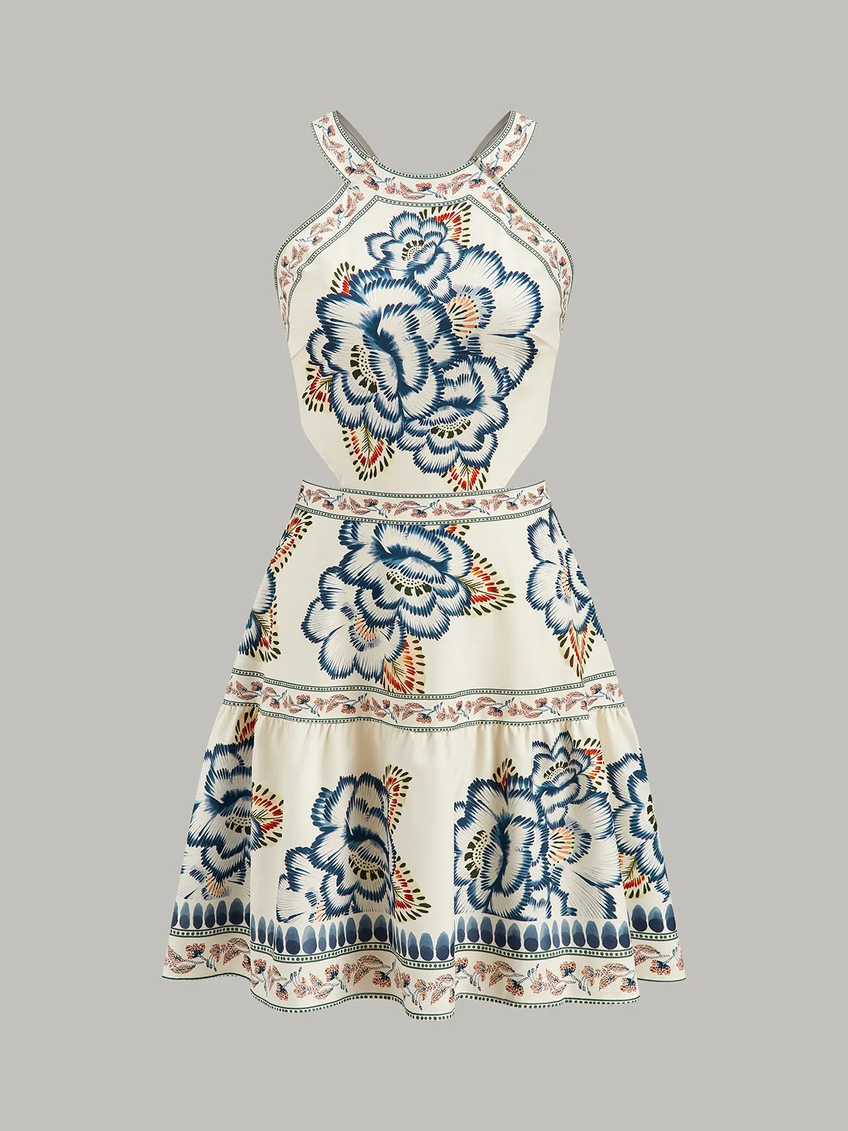 Floral Print Backless Dress sold by COMMENSE