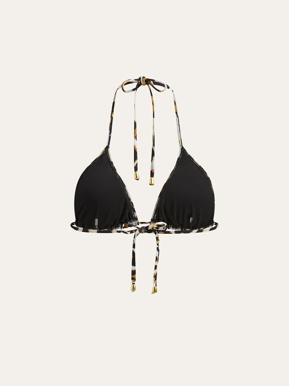 Leopard Print Triangle Bikini Top with Tie-Back sold by COMMENSE product image thumbnail 2