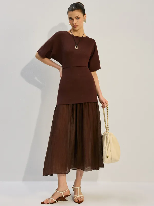 Sheer-Paneled Maxi Dress sold by COMMENSE