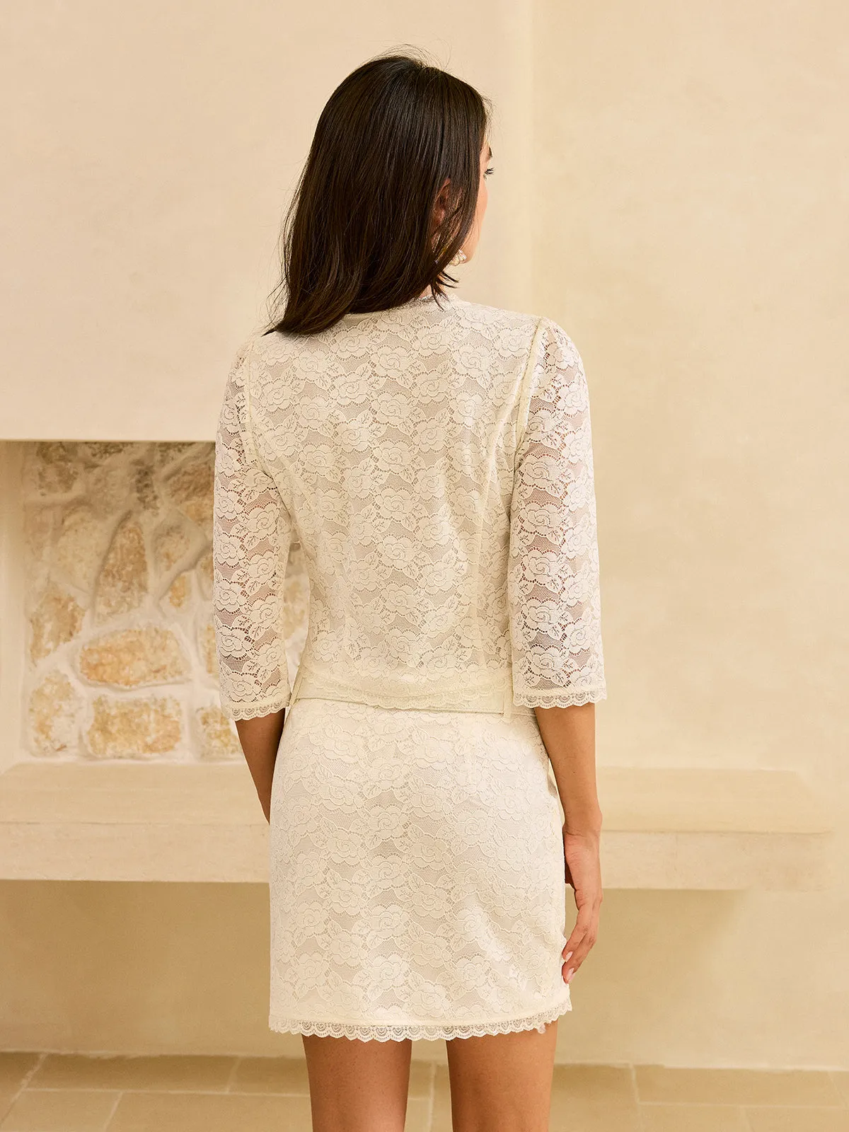 Lace Belted Skirt Set sold by COMMENSE product image thumbnail 2