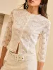 Lace Belted Skirt Set sold by COMMENSE