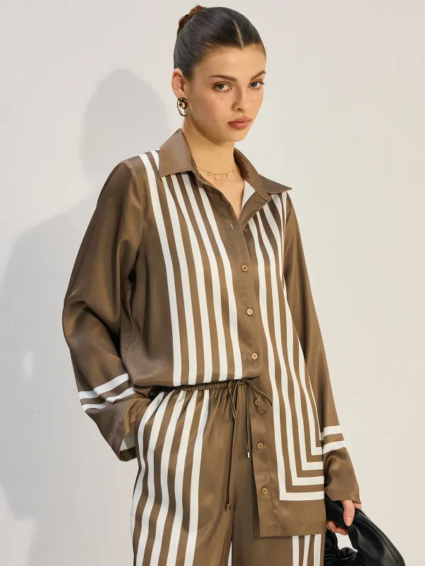 Striped Satin Shirt sold by COMMENSE