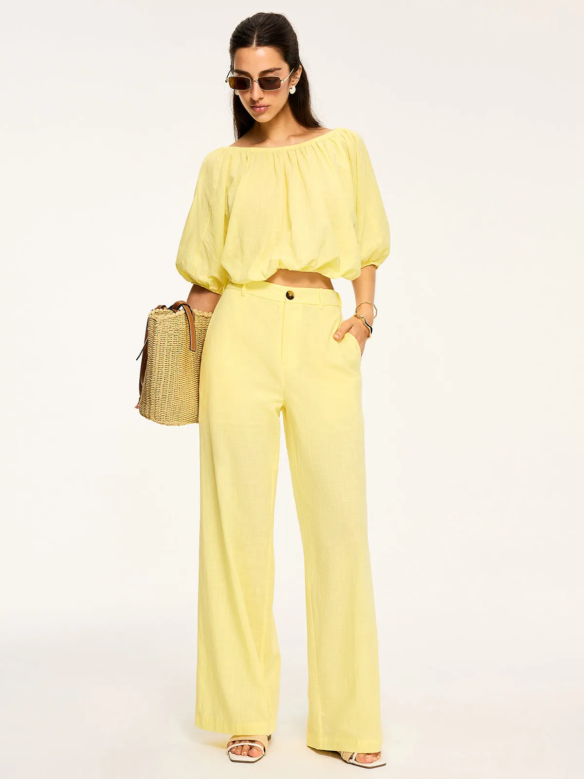 Puff-Sleeve Back-Tie Blouse sold by COMMENSE product image thumbnail 3