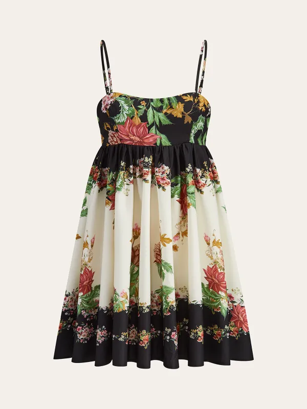 Floral Print Spaghetti Strap Mini Dress sold by COMMENSE