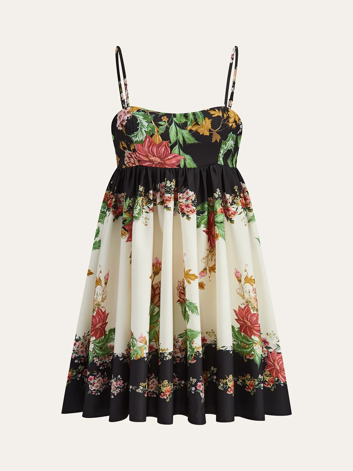 Floral Print Spaghetti Strap Mini Dress sold by COMMENSE