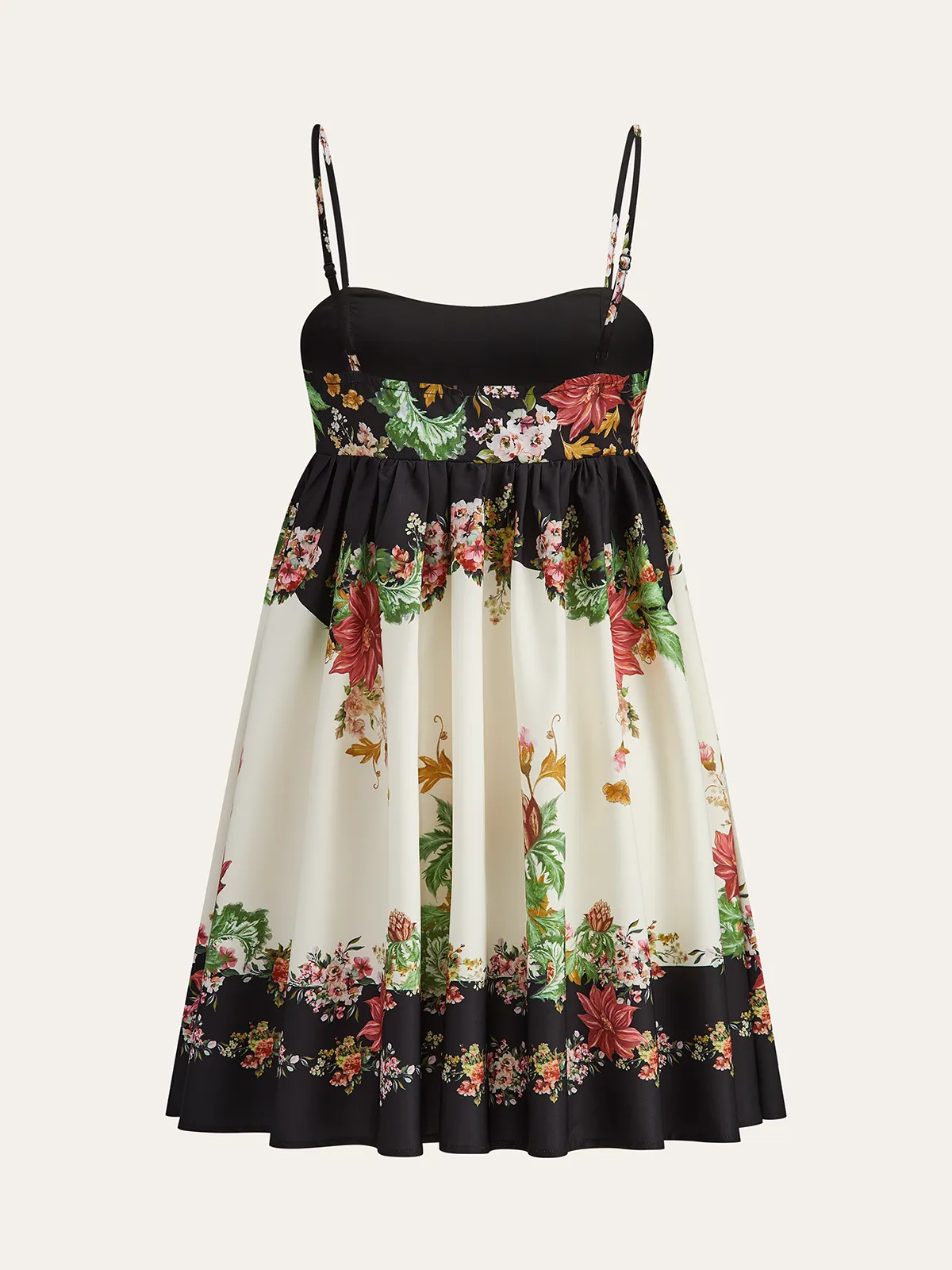 Floral Print Spaghetti Strap Mini Dress sold by COMMENSE product image thumbnail 2