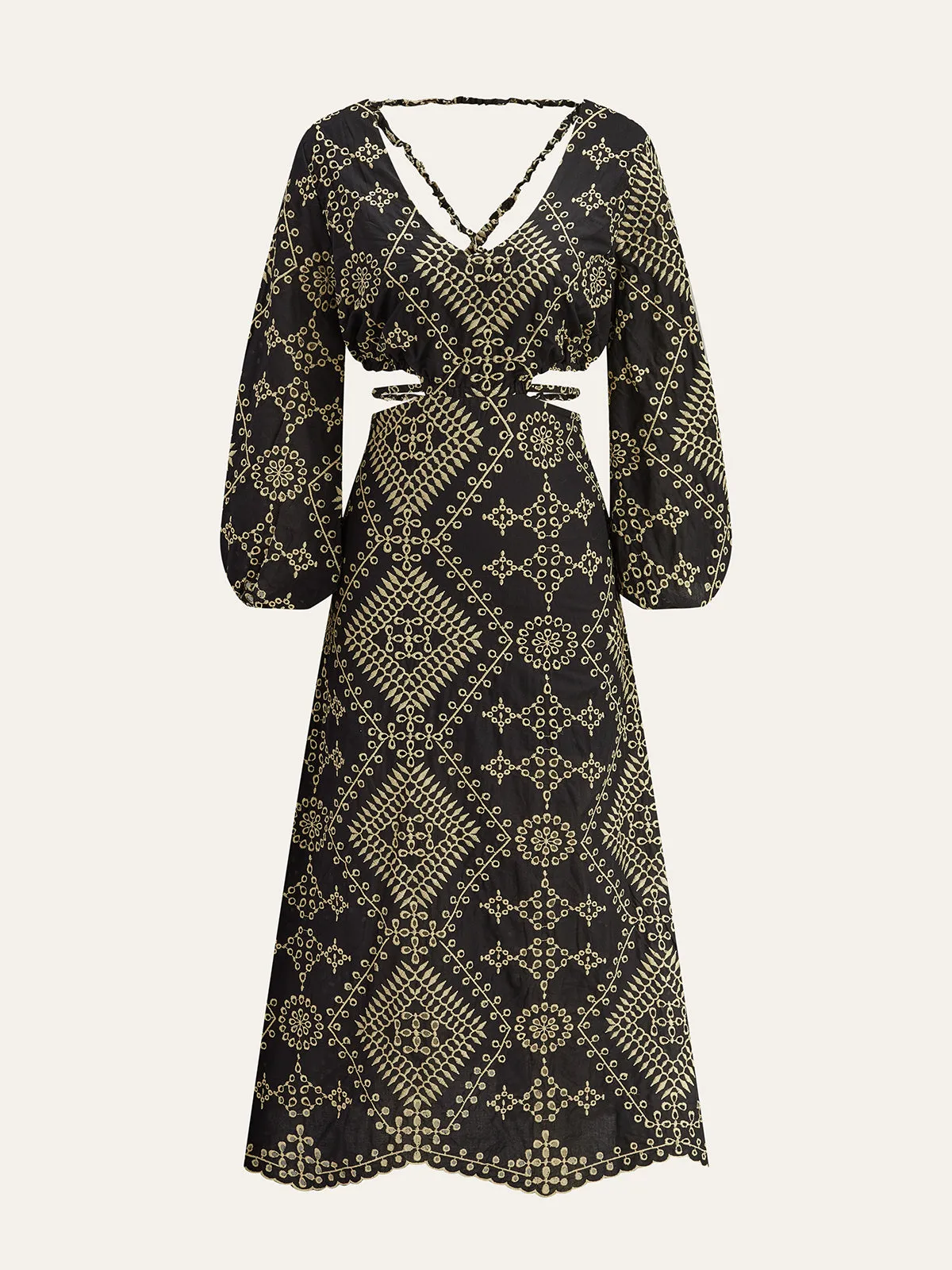 Embroidered Cut-out Maxi Dress sold by COMMENSE
