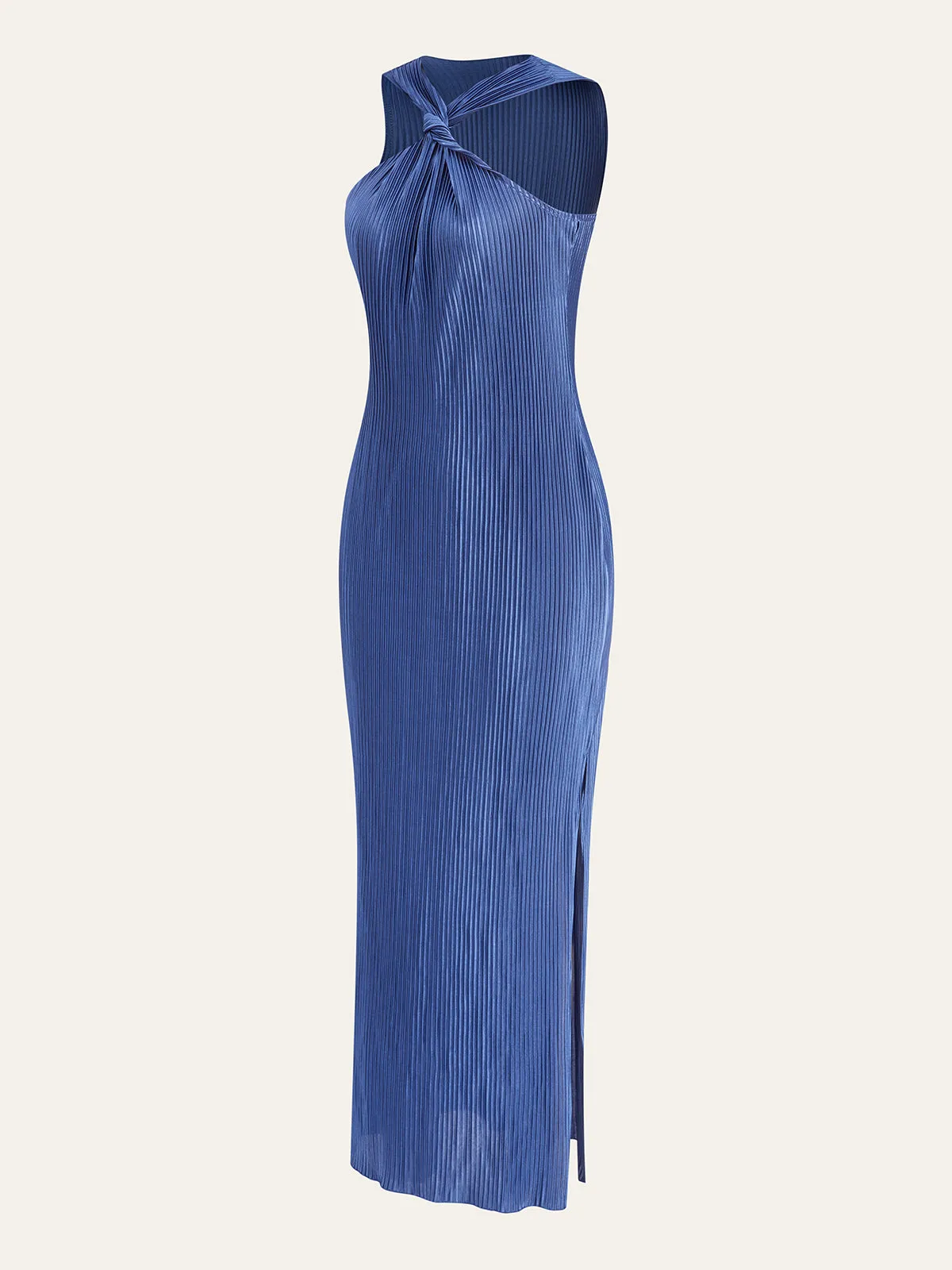 Pleated Twist-Front Midi Dress sold by COMMENSE product image thumbnail 2