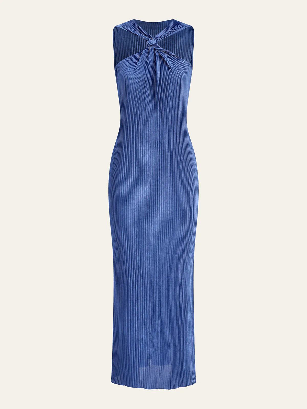 Pleated Twist-Front Midi Dress sold by COMMENSE