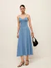 Denim Spaghetti Strap Midi Dress sold by COMMENSE