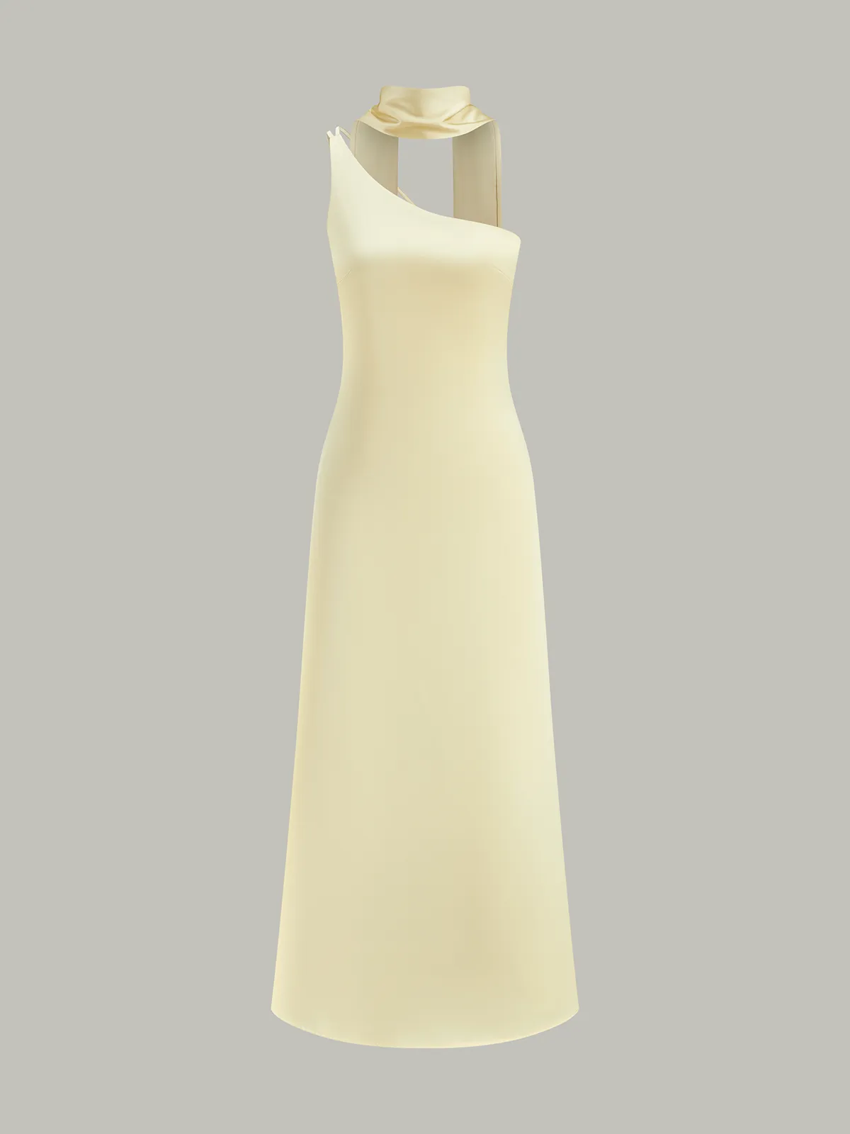 Asymmetrical One-Shoulder Midi Dress sold by COMMENSE