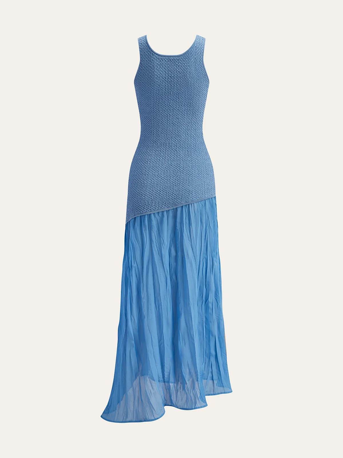 Sleeveless Knit-Mesh and Chiffon Maxi Dress sold by COMMENSE product image thumbnail 3
