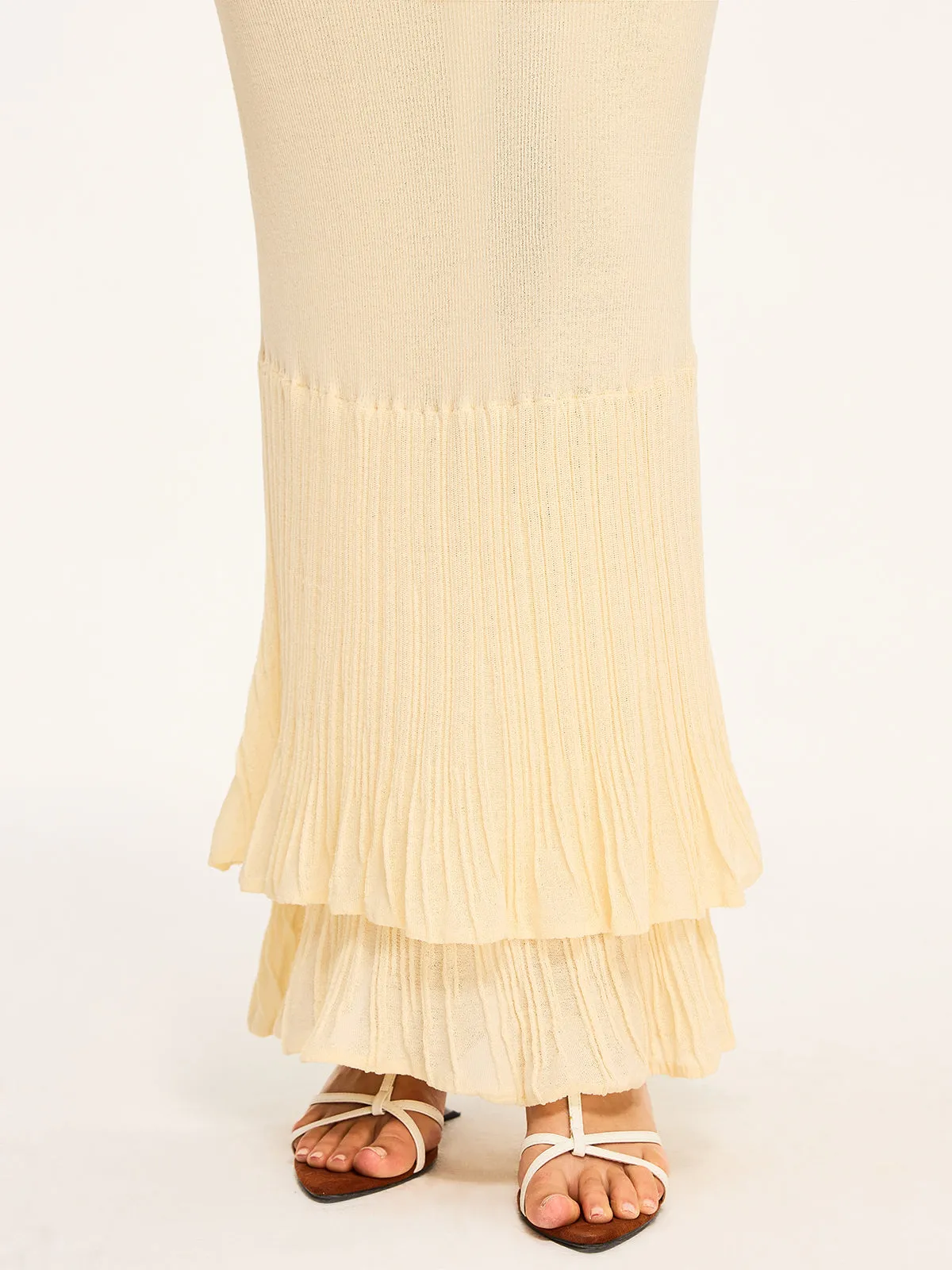 Pleated Hem Maxi Skirt sold by COMMENSE product image thumbnail 4