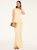 Pleated Hem Maxi Skirt sold by COMMENSE