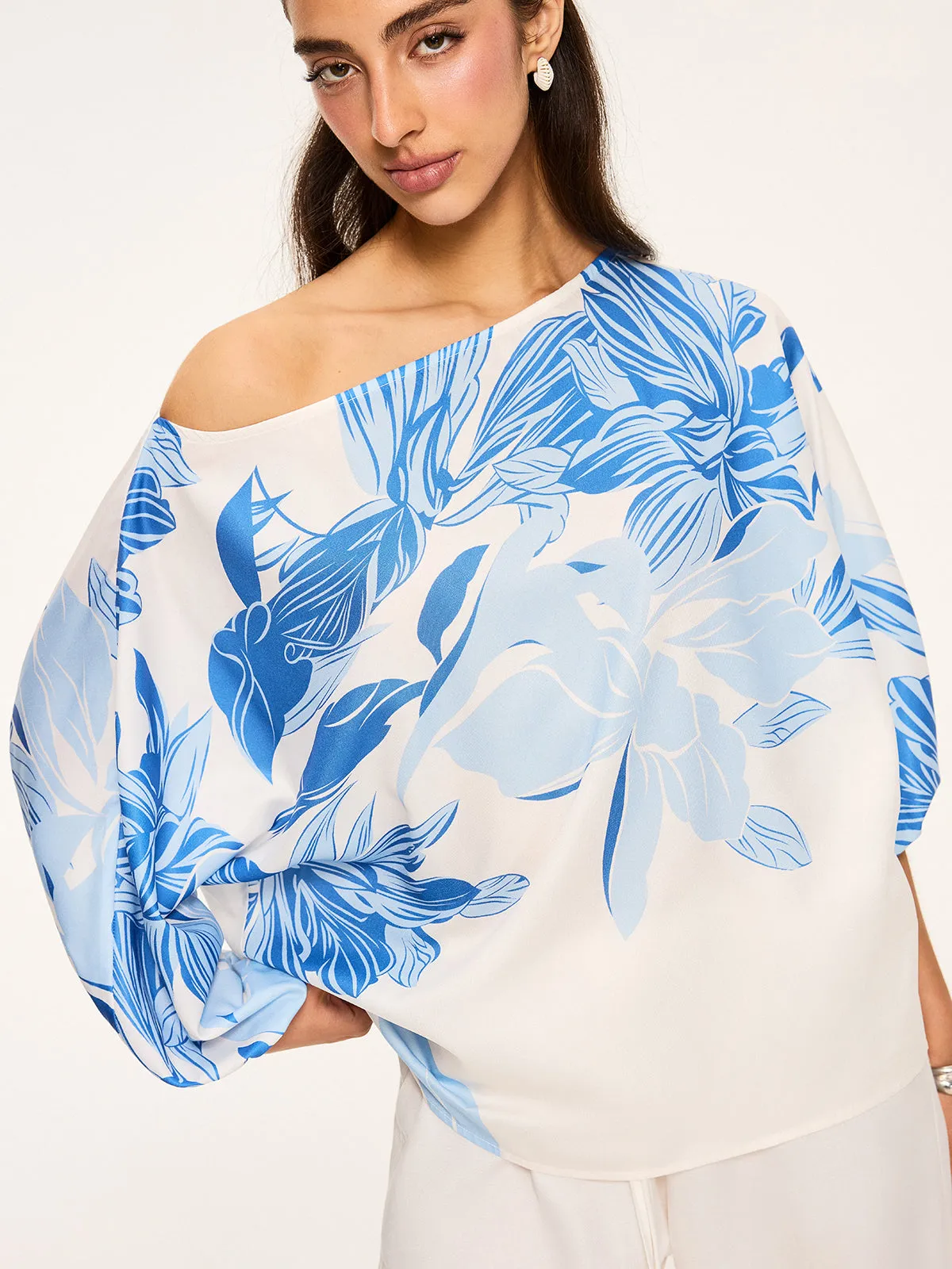 Off-Shoulder Floral Print Blouse sold by COMMENSE product image thumbnail 4