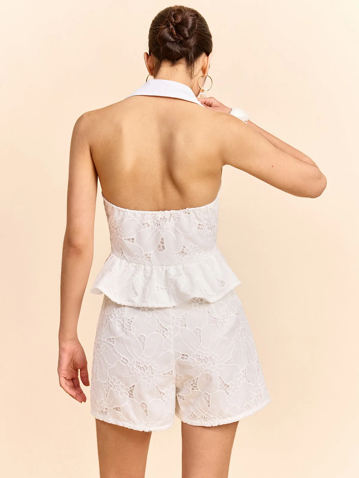 Halter Backless Top and Shorts Set sold by COMMENSE product image thumbnail 2