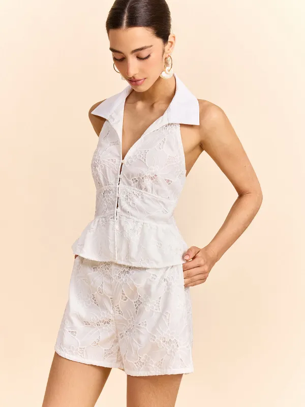 Halter Backless Top and Shorts Set sold by COMMENSE