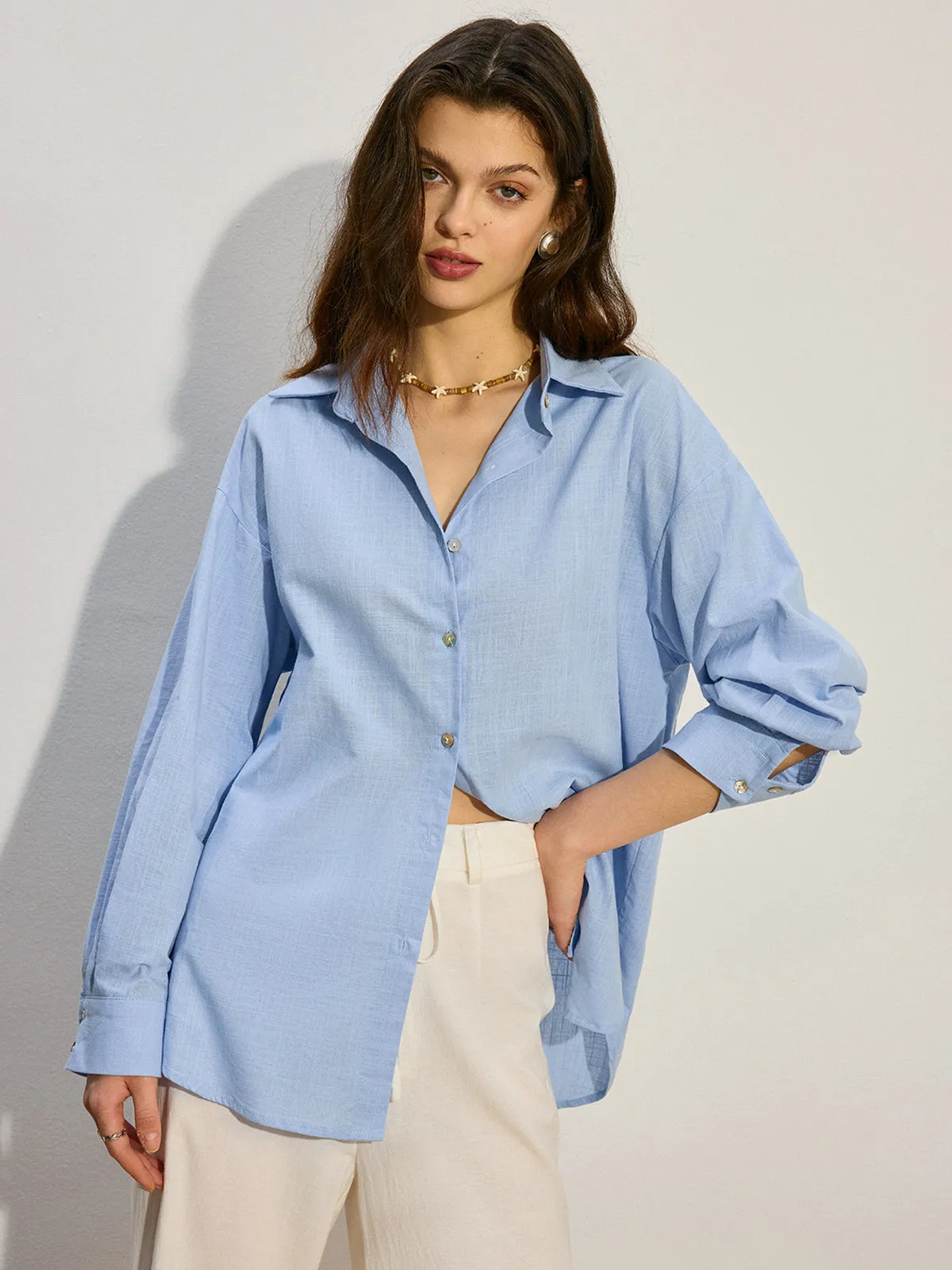 Oversized Button-Down Shirt sold by COMMENSE