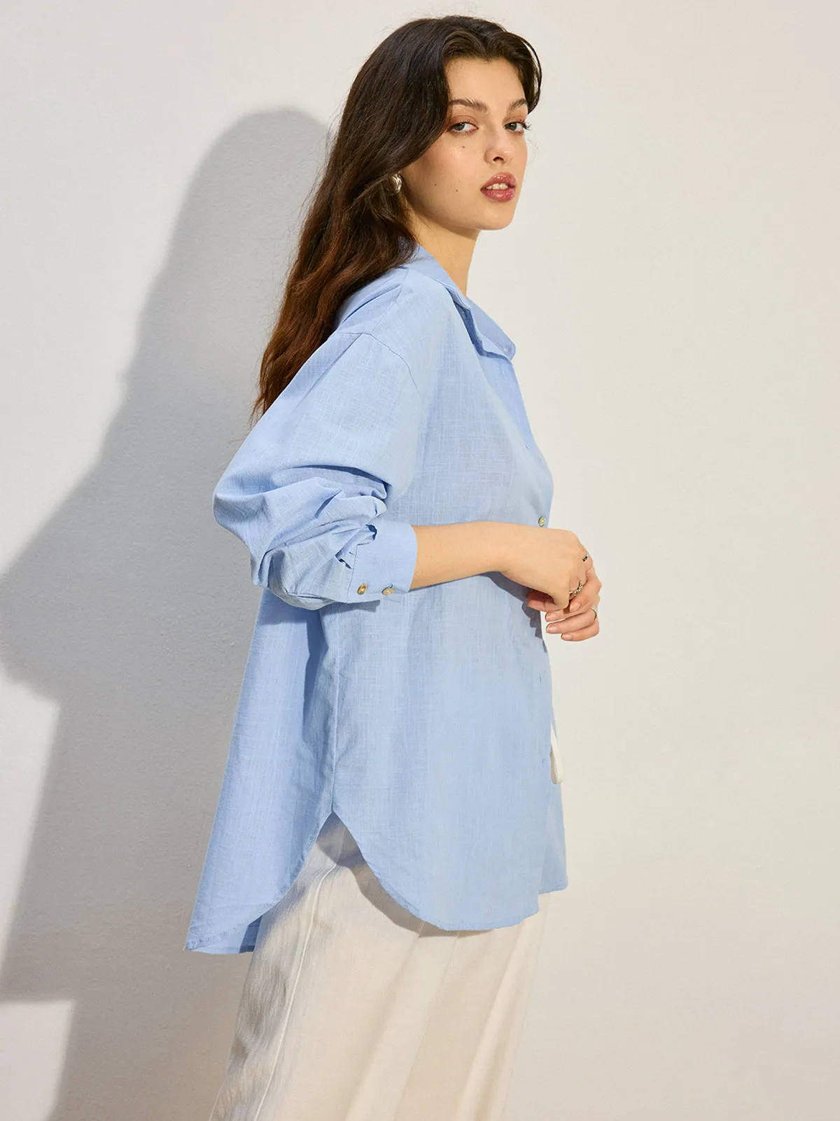 Oversized Button-Down Shirt sold by COMMENSE product image thumbnail 4