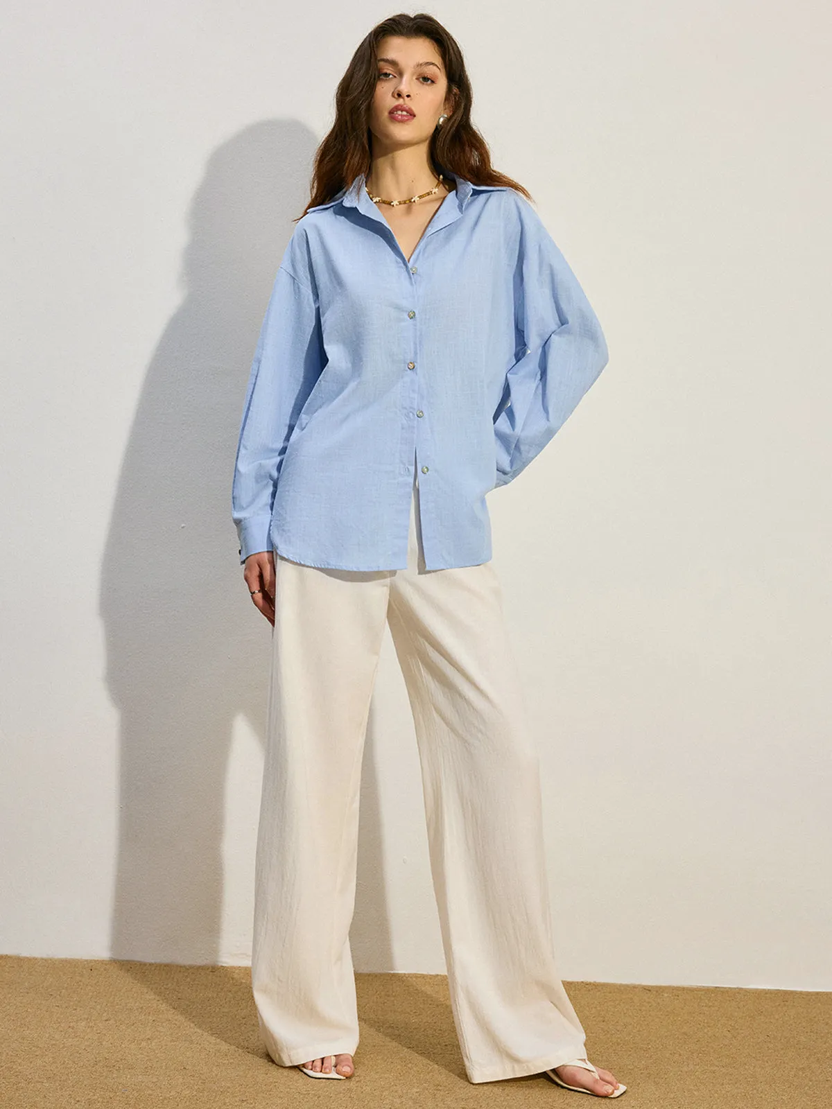 Oversized Button-Down Shirt sold by COMMENSE product image thumbnail 3