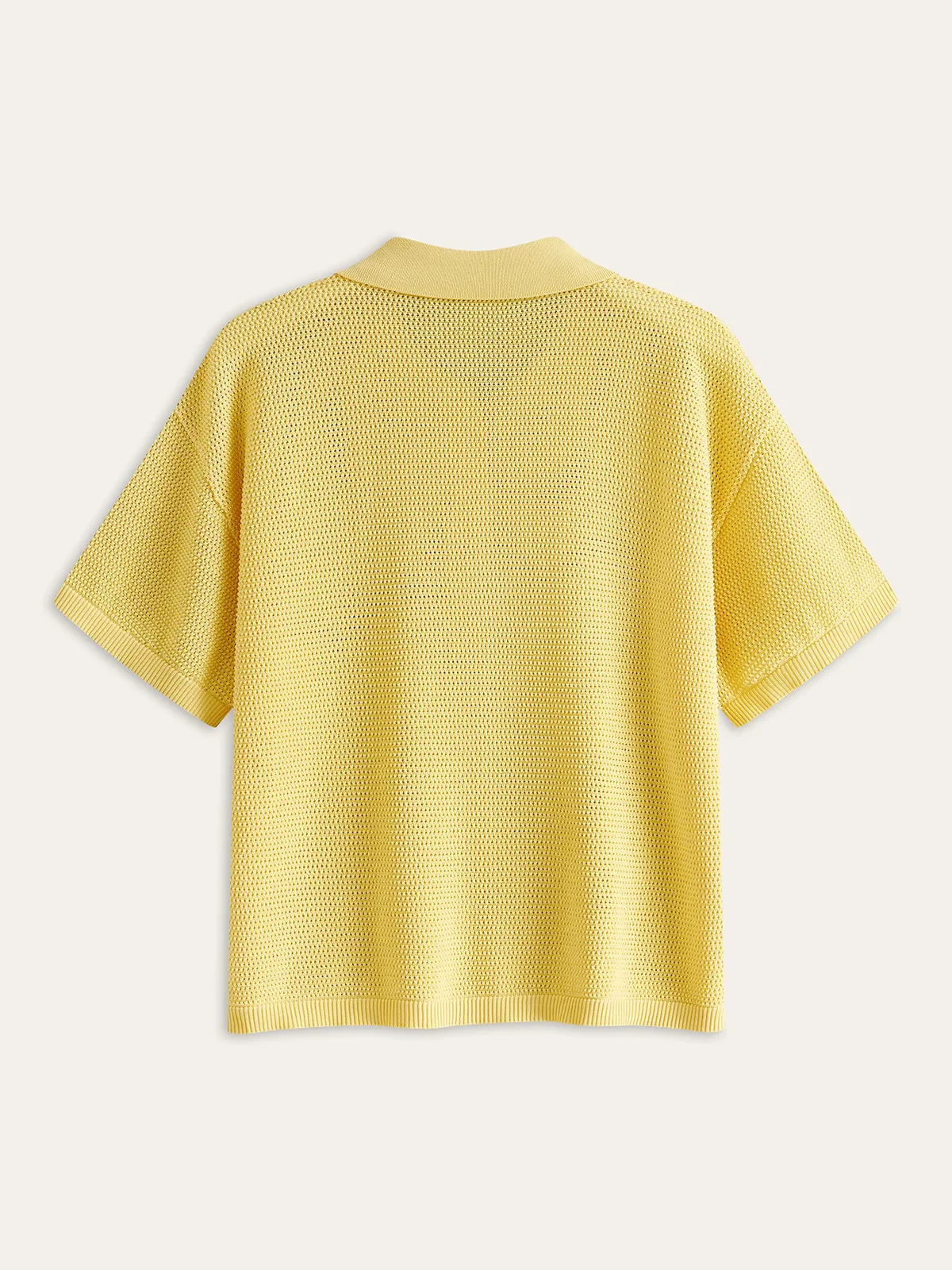 Mesh-Knit Polo-Style Top sold by COMMENSE product image thumbnail 4