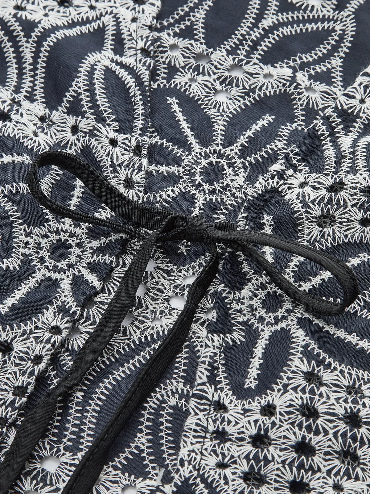 Embroidered Blouse with Tie-Front sold by COMMENSE product image thumbnail 3