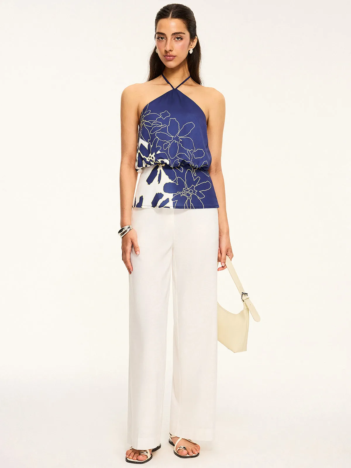 Floral Print Halter Backless Top sold by COMMENSE product image thumbnail 4