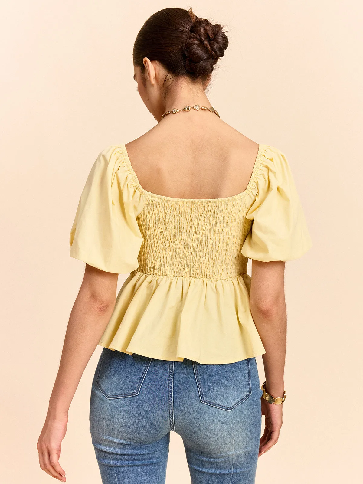 Puff Sleeve Bow Detail Top sold by COMMENSE product image thumbnail 2