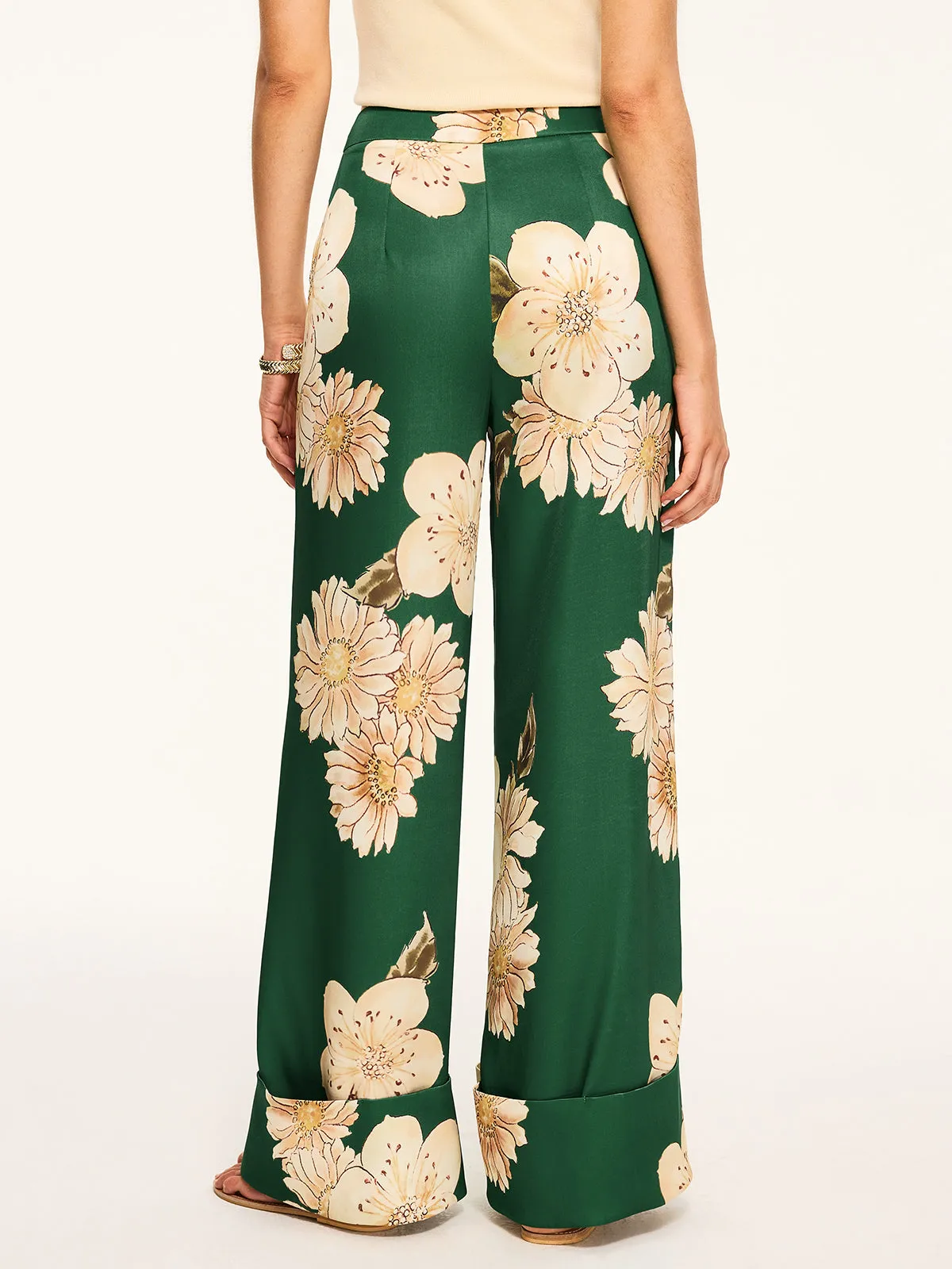Floral Print Wide-Leg Pants sold by COMMENSE product image thumbnail 4