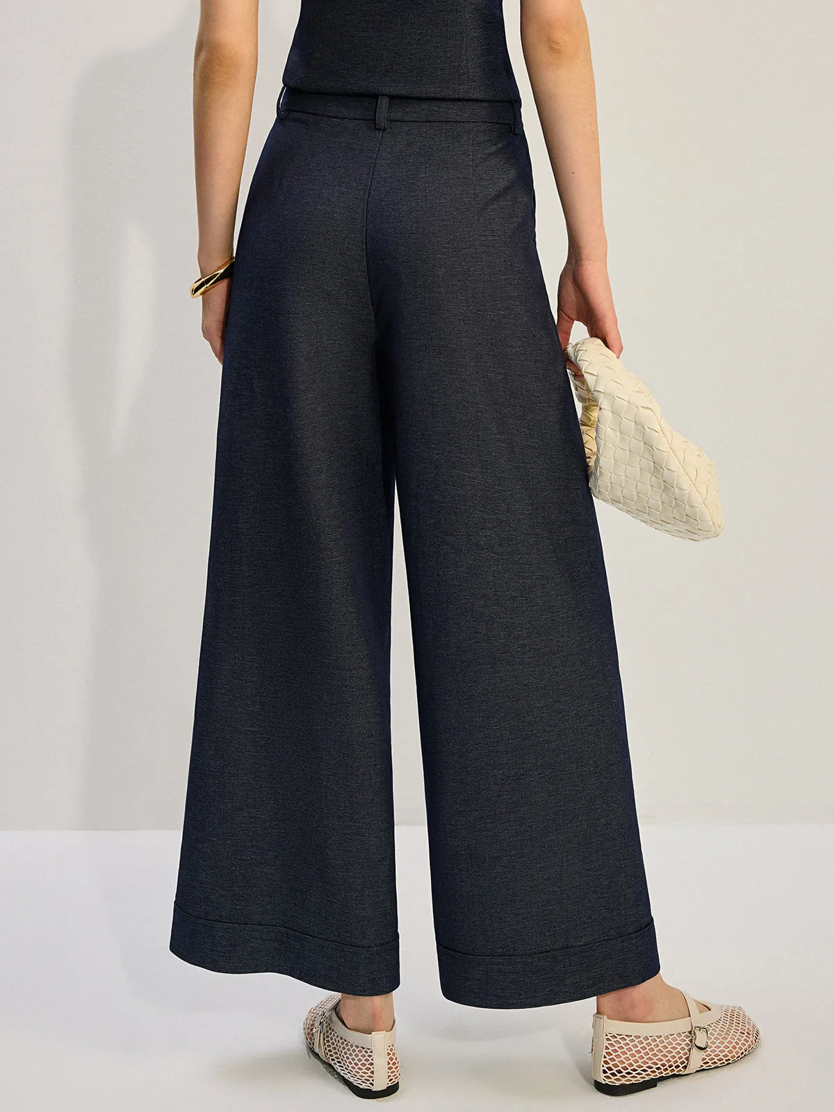 Denim Wide-Leg Pants sold by COMMENSE product image thumbnail 4