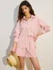 Oversized Striped Shorts Set sold by COMMENSE