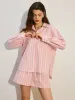 Oversized Striped Shorts Set sold by COMMENSE