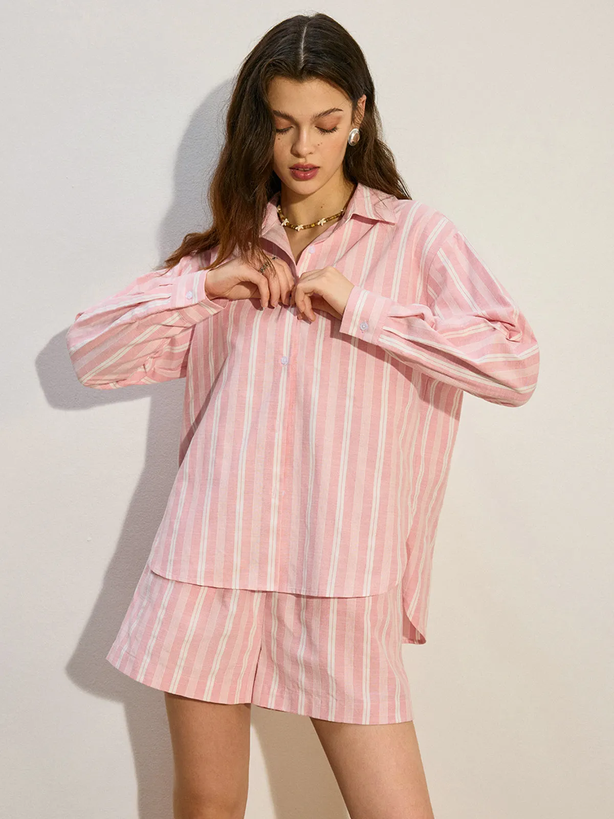 Oversized Striped Shorts Set sold by COMMENSE product image thumbnail 5