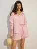 Oversized Striped Shorts Set sold by COMMENSE