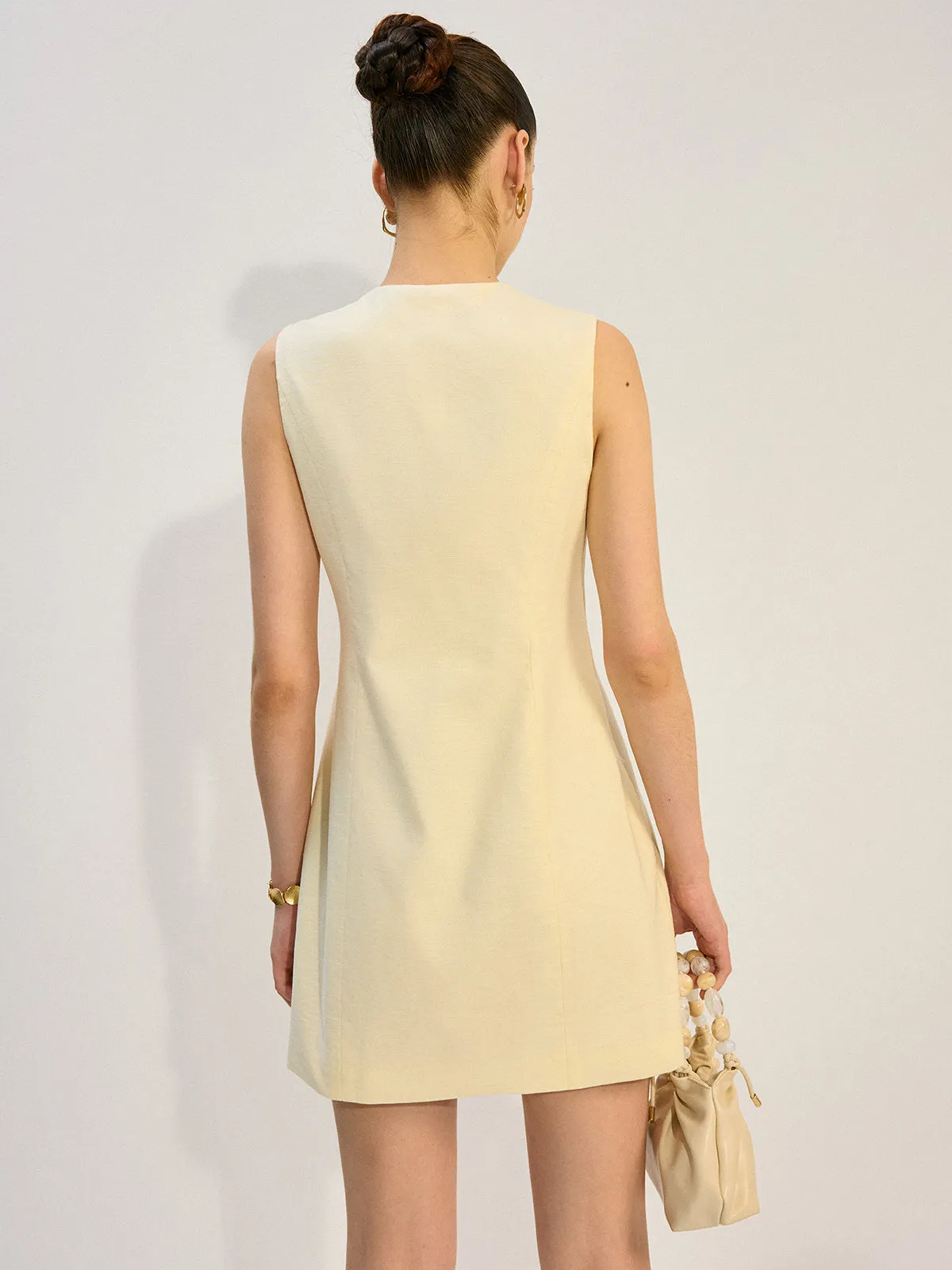 Button-Front Mini Dress sold by COMMENSE product image thumbnail 3