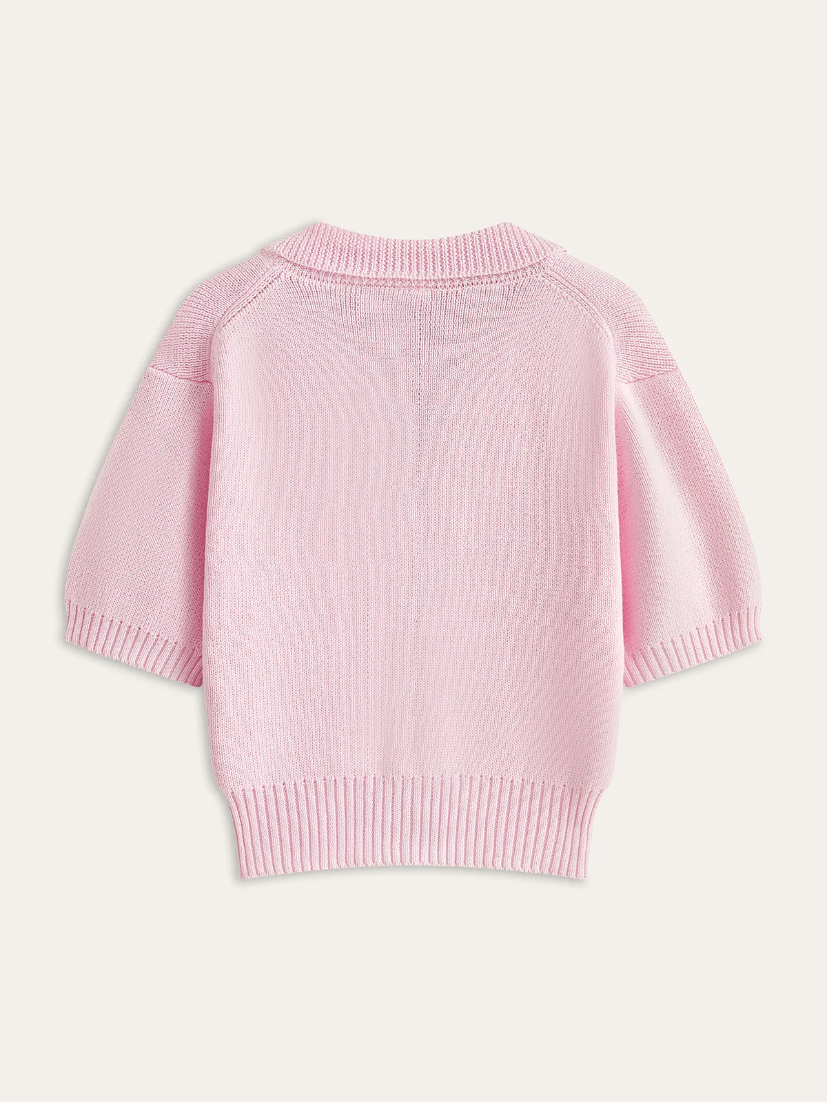 Short-Sleeved Knit Top with Bow Detail sold by COMMENSE product image thumbnail 2