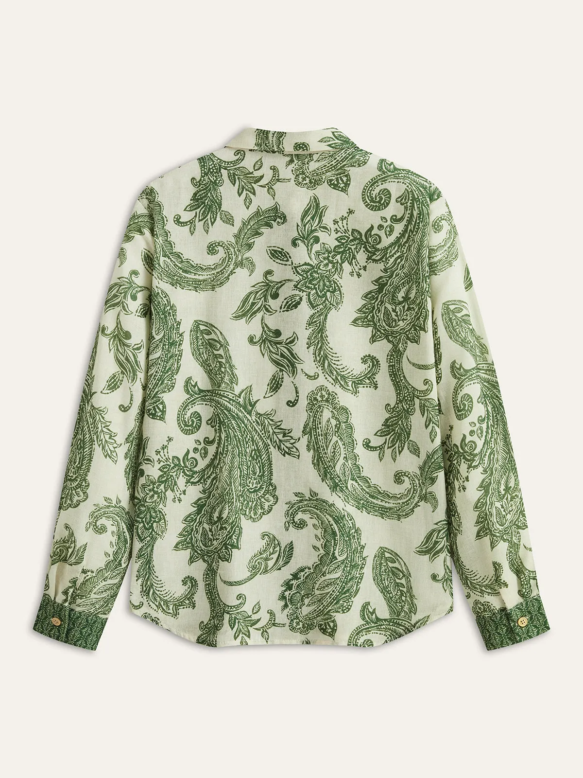 Paisley Print Button-Front Shirt sold by COMMENSE product image thumbnail 2